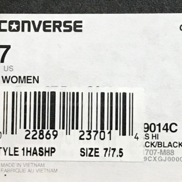 Converse‎ CTAS Hi Black White Faux Fur Shoes - Picture 8 of 8